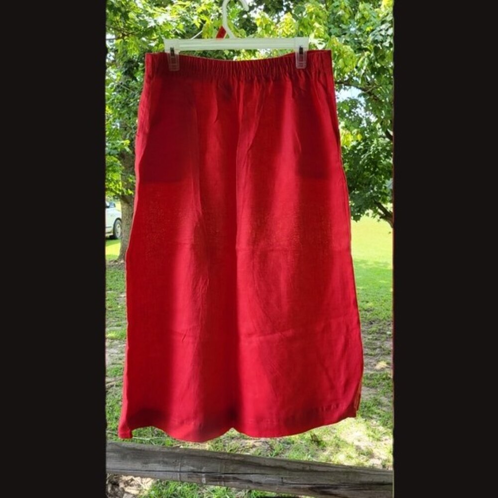 Choices pink linen skirt size Large - Picture 2 of 8